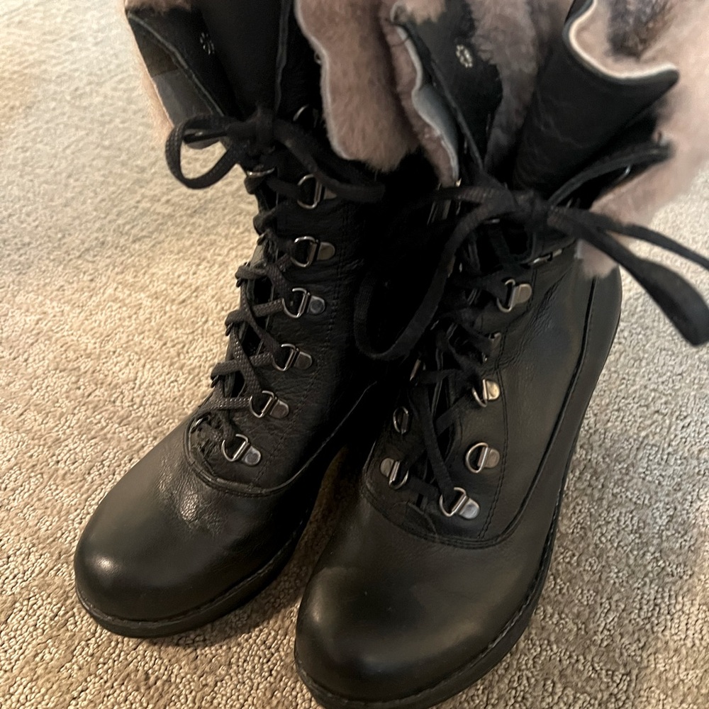 Cold weather snow boots leather